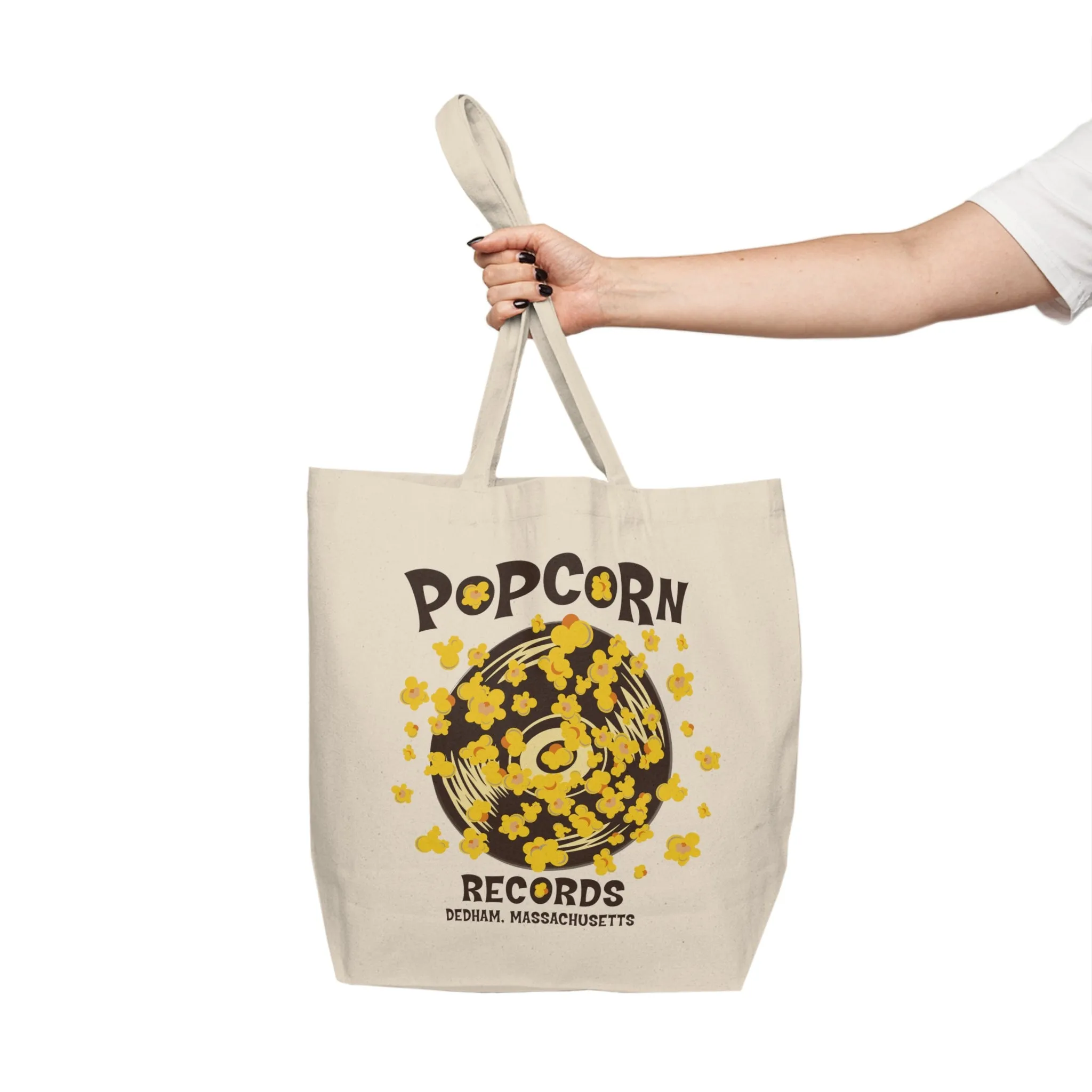 Popcorn Records Canvas Shopping Tote