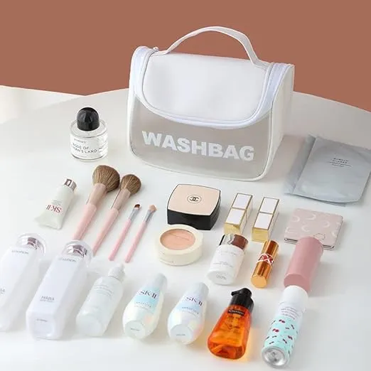 Portable Waterproof Cosmetic Travel Bag With Hanging Hook Re-10 White