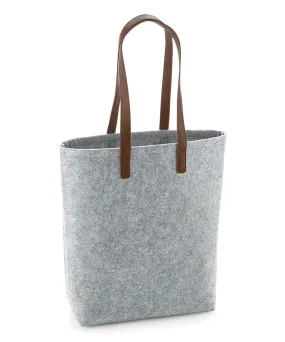 Premium felt tote | Grey Melange/Tan