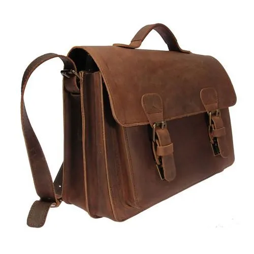 Ruitertassen Classic 2140 Leather Messenger Bag, Ranger Brown