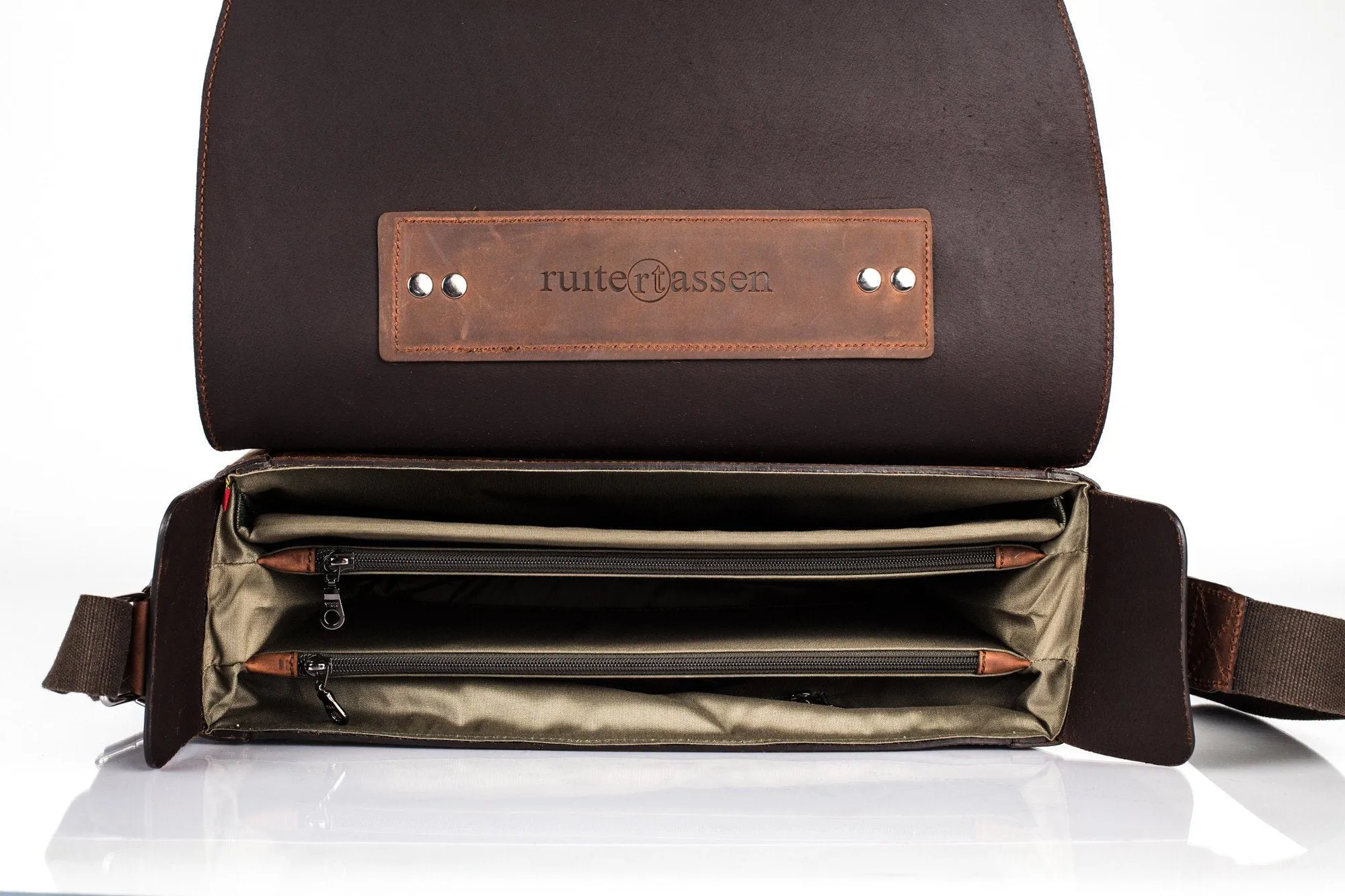 Ruitertassen Classic 2178 Leather Messenger Bag, Ranger Brown