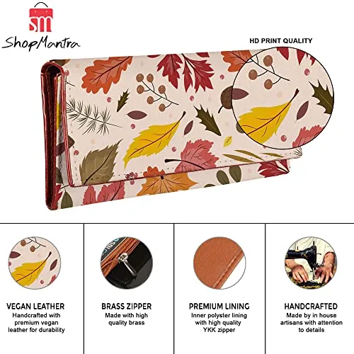 ShopMantra Wallet for Women's | Women's Wallet | Clutch | Vegan Leather | Holds Upto 6 Cards | 2 Notes and 1 Coin Compartment | Magnetic Closure | Multicolor