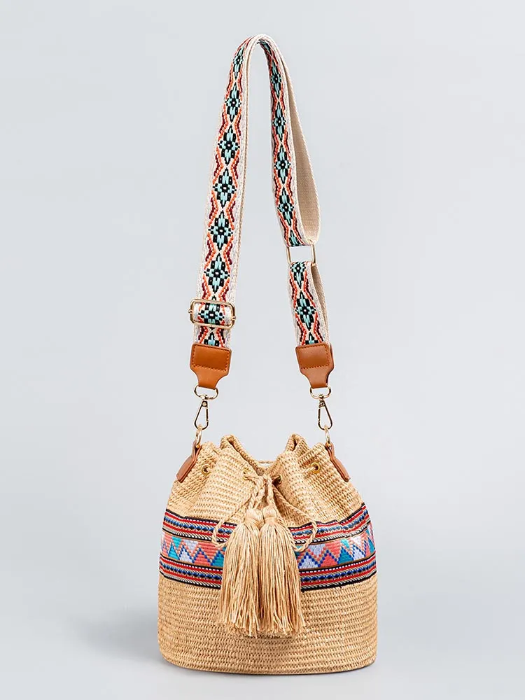 Straw Woven Bucket Bag