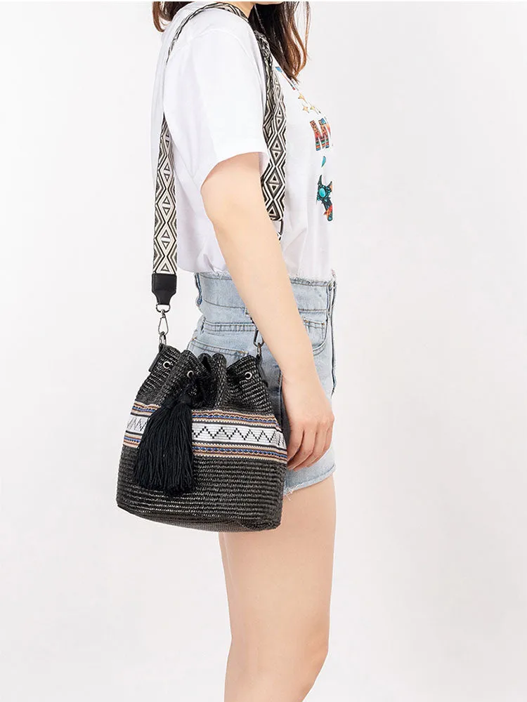 Straw Woven Bucket Bag