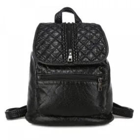 Stylish Black Color and Plaid Design Satchel For Women - Black