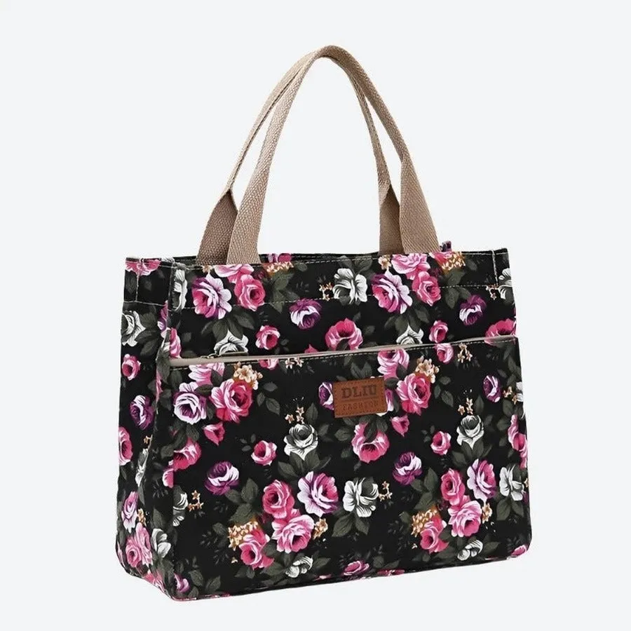 Stylish Floral Print Tote Bags