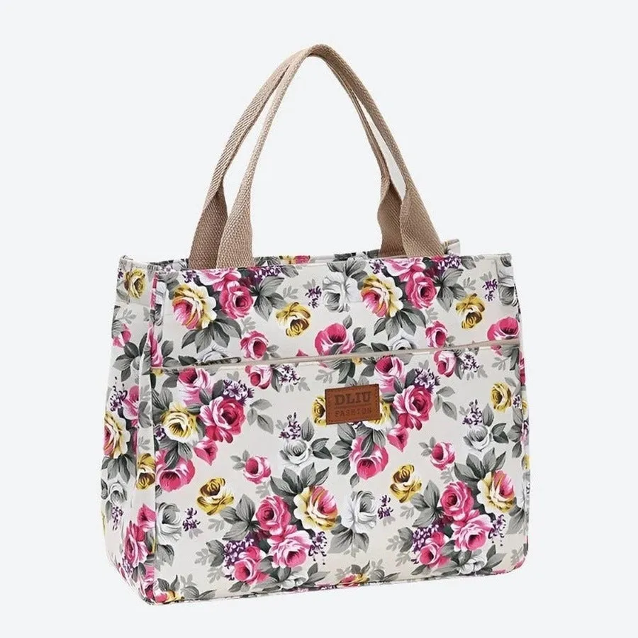 Stylish Floral Print Tote Bags