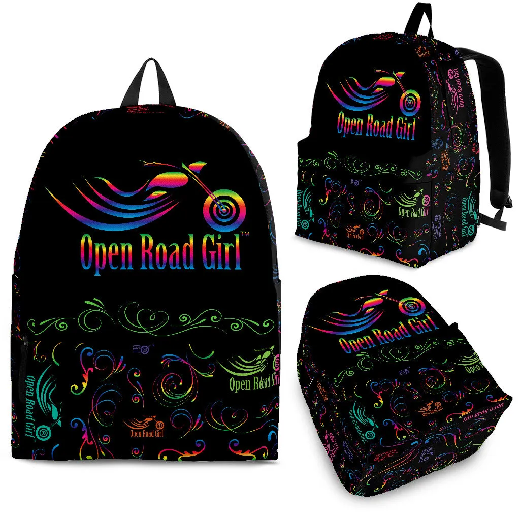 TEAL Open Road Girl Scatter Design Backpack