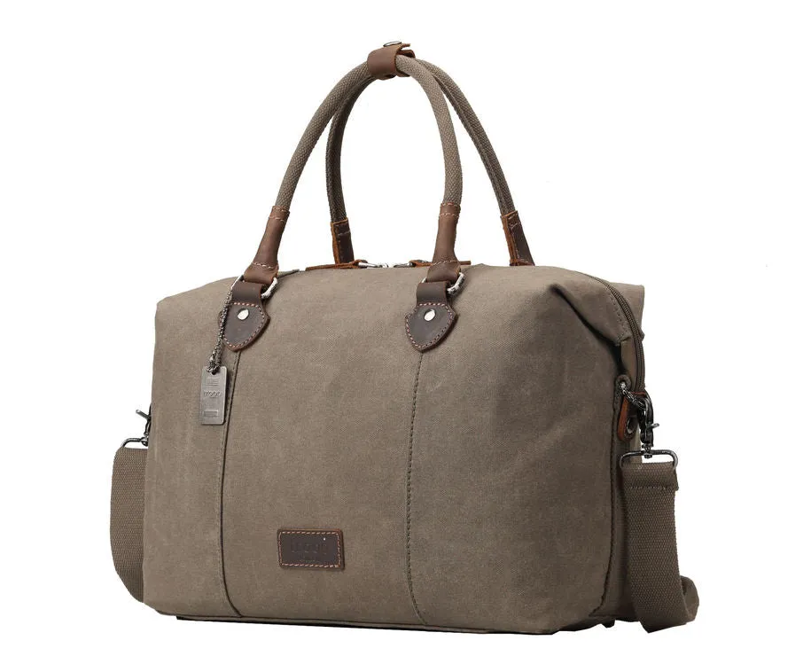 Troop London Heritage Canvas Brown Travel Holdall Bag