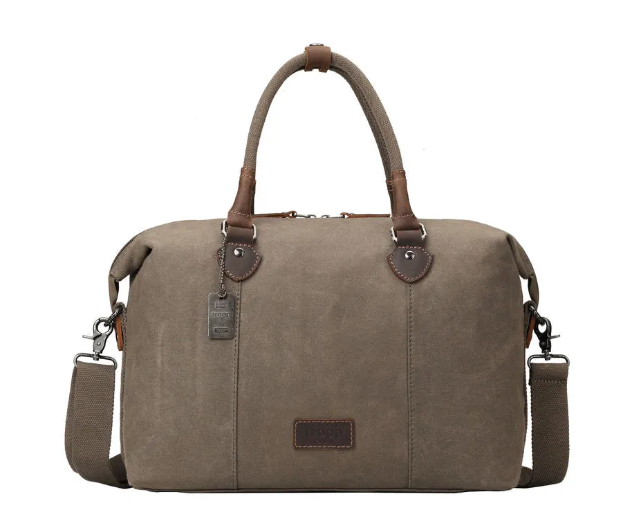 Troop London Heritage Canvas Brown Travel Holdall Bag