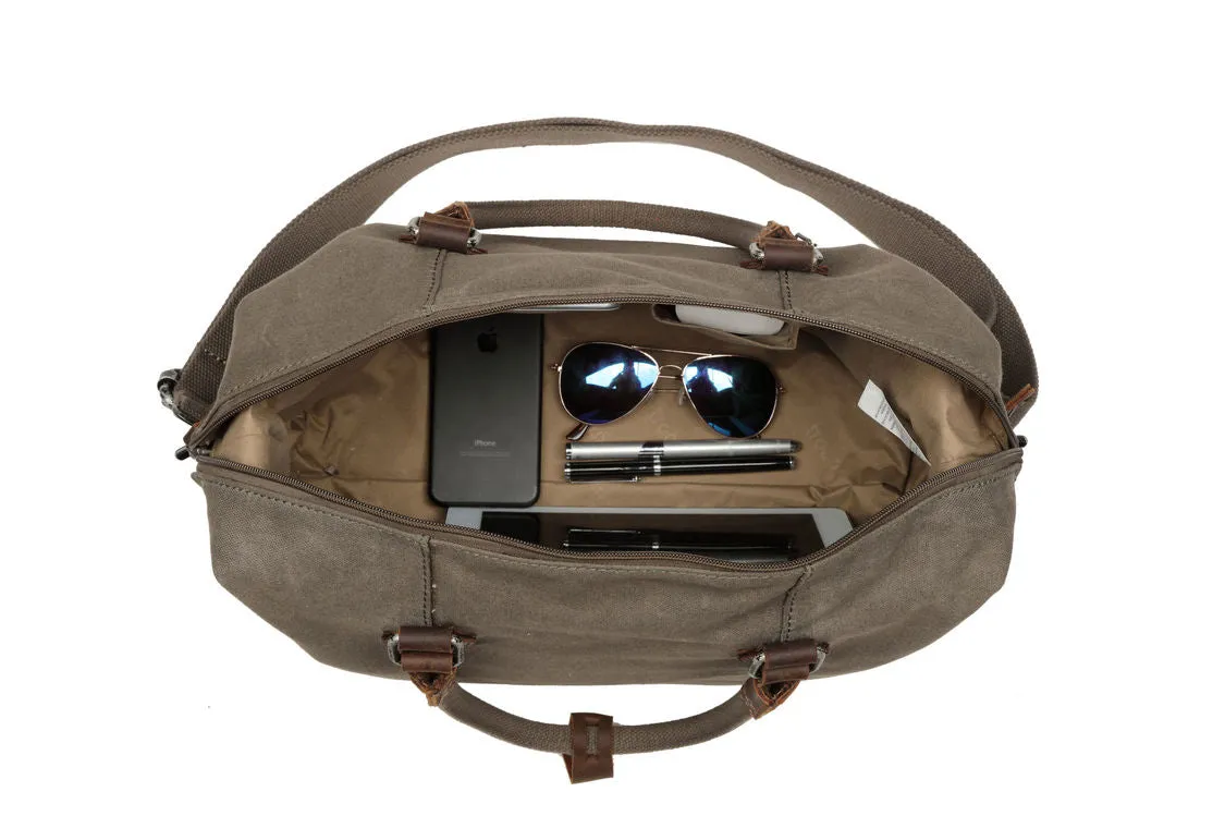 Troop London Heritage Canvas Brown Travel Holdall Bag