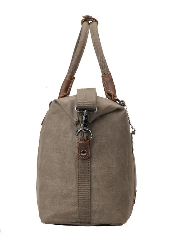 Troop London Heritage Canvas Brown Travel Holdall Bag