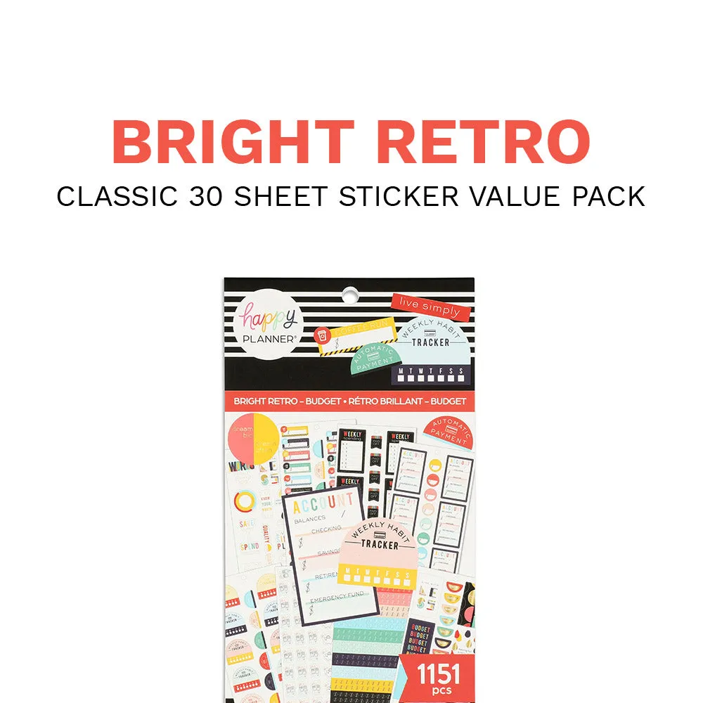 Value Pack Stickers - Bright Retro Budget