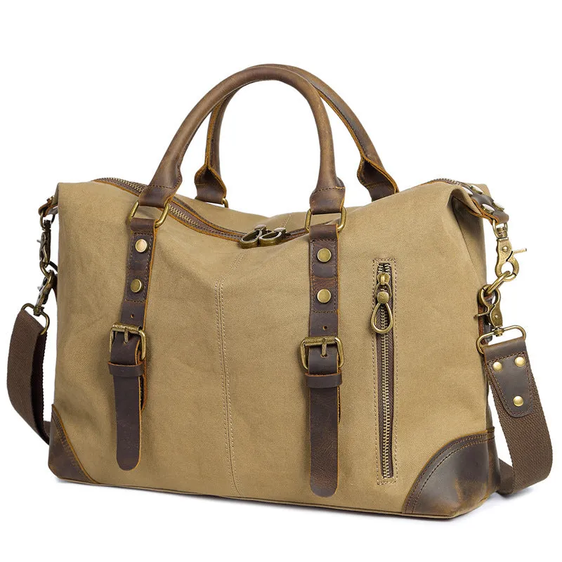 Vintage Canvas Shoulder Bag for Laptops and Outdoor Travel