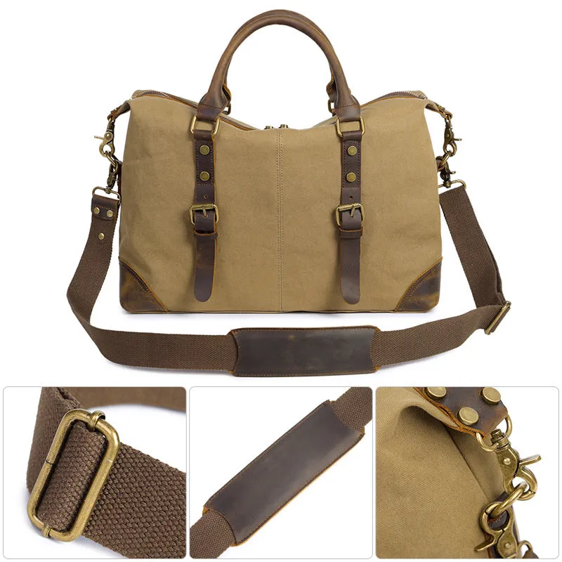 Vintage Canvas Shoulder Bag for Laptops and Outdoor Travel