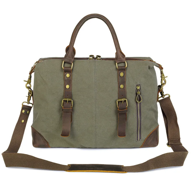 Vintage Canvas Shoulder Bag for Laptops and Outdoor Travel