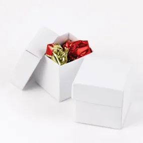 White Two Piece Favor Boxes - 2in. X 2in. X 2in.