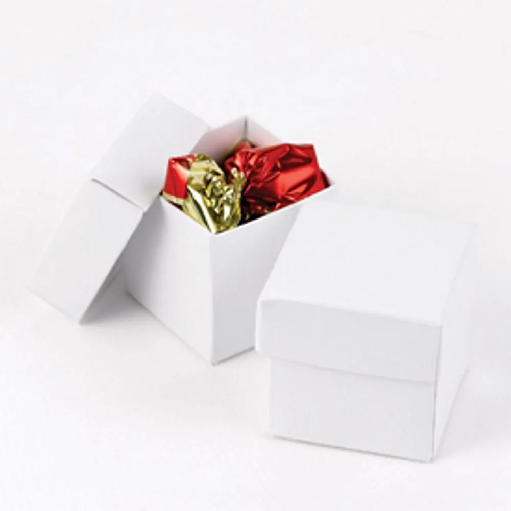 White Two Piece Favor Boxes - 2in. X 2in. X 2in.