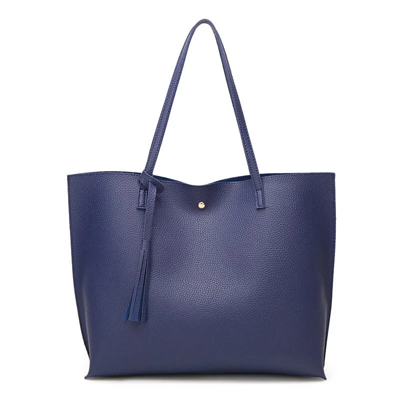 Women's Soft Faux Leather Shoulder Tote Bag